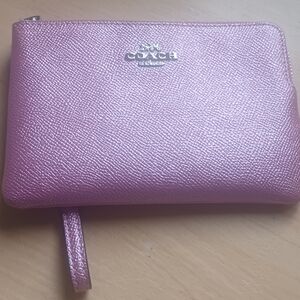 Coach Metallic Pink Wristlet